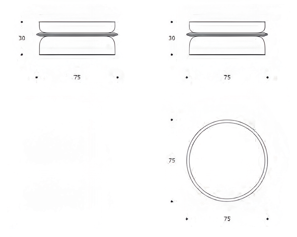 Технические данные и чертежи Журнальный столик Roket от Smania